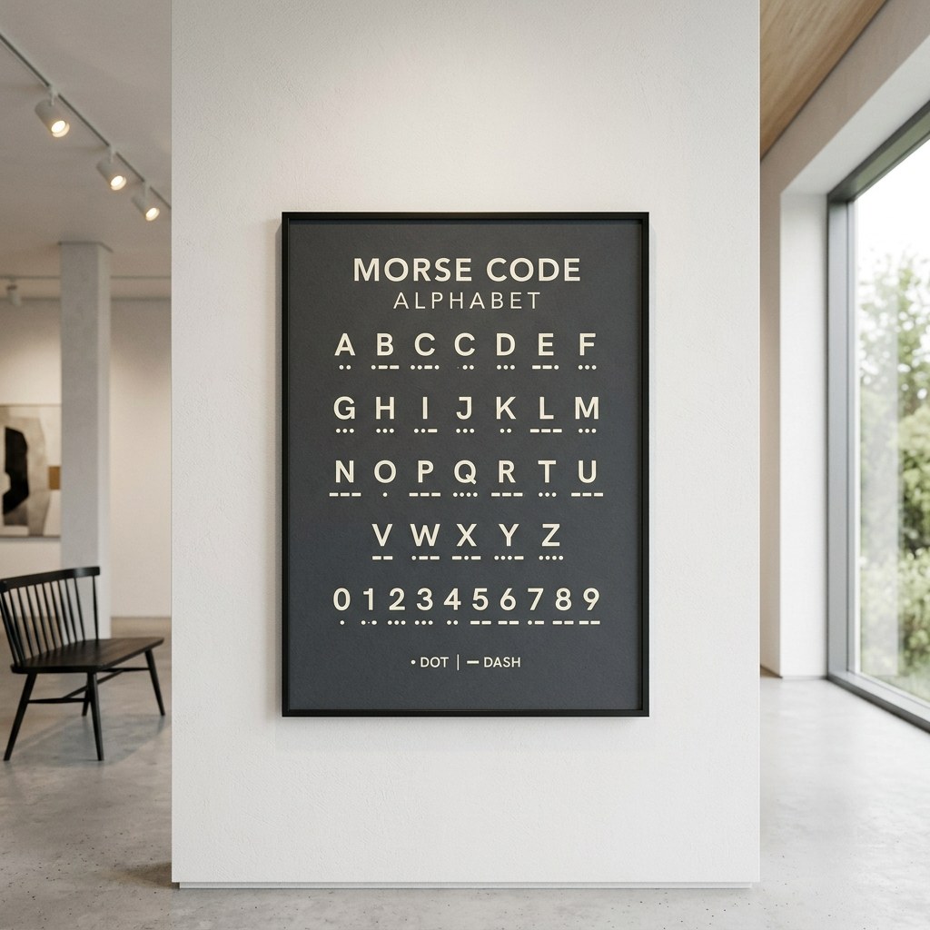 A clean printable morse code alphabet chart.