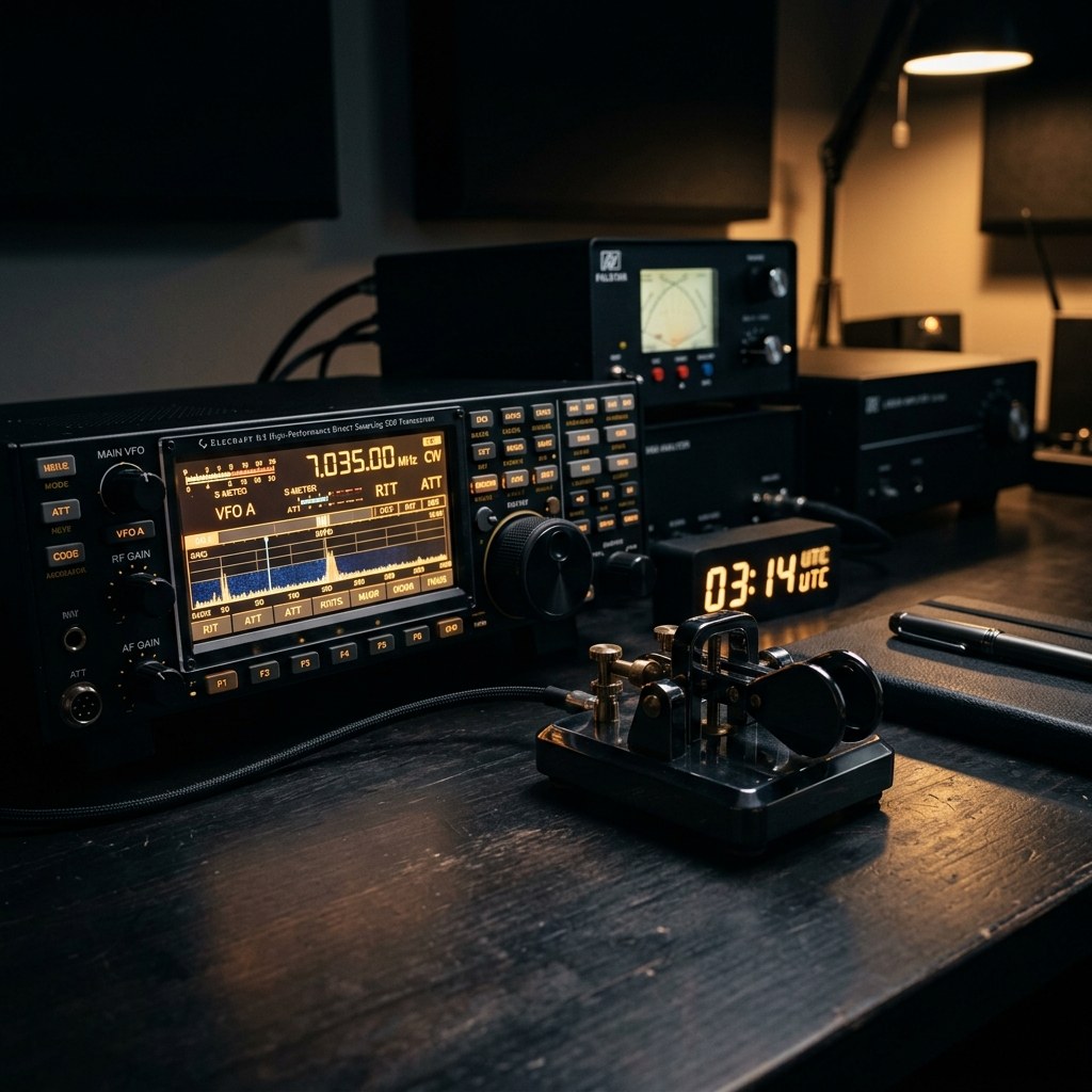 Q-code cheat sheet for ham radio CW operators.